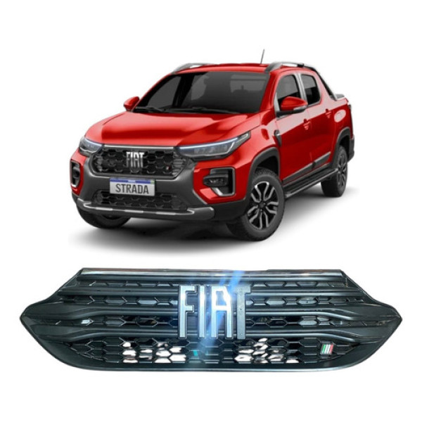 Grade Parachoque Dianteiro Fiat Strada Ranch 2024 100253246 Preto Fosco