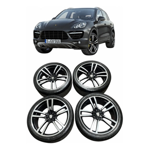 Jogo De Rodas Aro 22 C/ Pneu 315/30r22 Porsche Cayenne V6 20 Diamantada