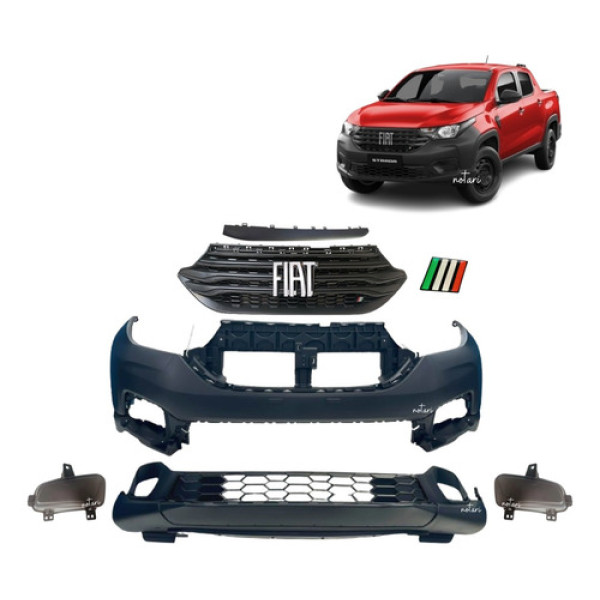 Parachoque Dianteiro Fiat Strada 2020/2022 Spoiler Texturiza