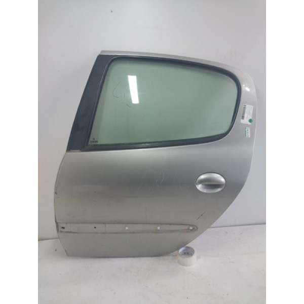 Porta Traseira Esquerda  Peugeot 206/207 2000 A 2012 10232 Traseira Esquerdo Prateado