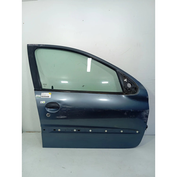 Porta Dianteira Direita Peugeot 206 207 4 Portas 21670 Dianteira Direita Azul-celeste