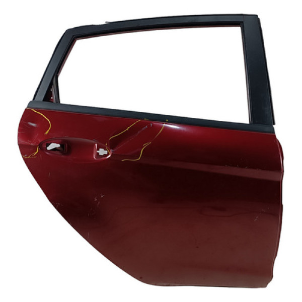Porta Traseira Direita New Fiesta Hatch 2011 A19 C/detalhes Traseira Direita Vermelho