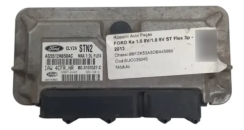 Módulo Injeção Ford Ka 1.0 Flex Cod. As5512a650ac