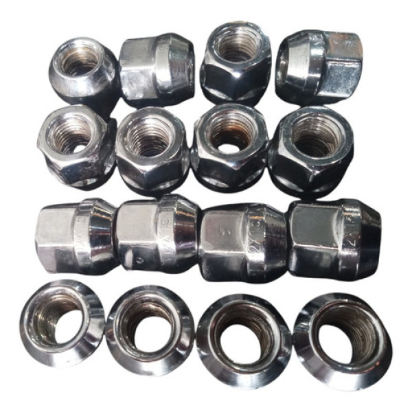 Jogo 16 Porca Cromada Roda 12x1.5 19mm Ford Ka 1.0 2012