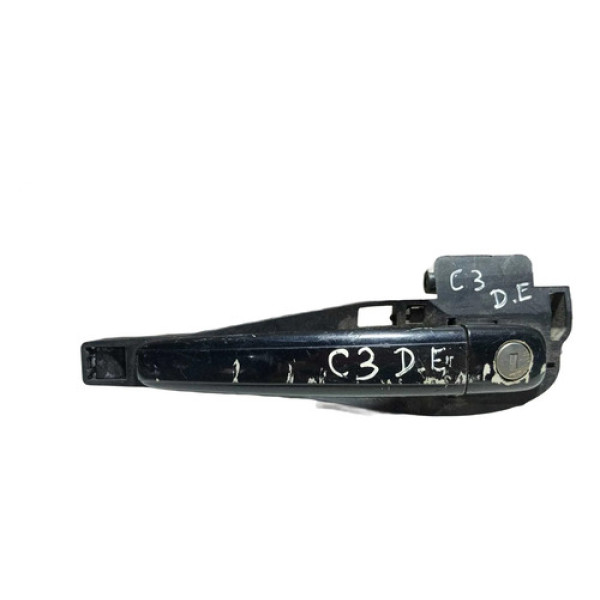 Maçaneta Externa Dianteira Esquerda Citroën C3 2003-2014. Preto Dianteira