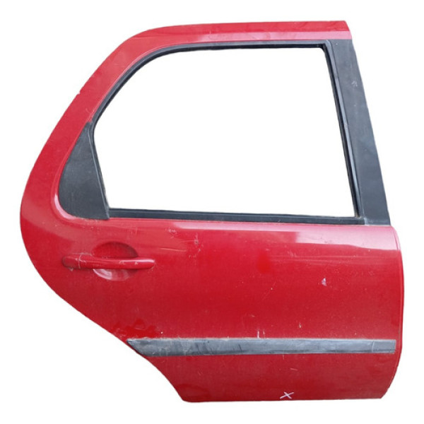 Porta Traseira Direita Fiat Palio 2006 Traseira Direita Vermelho