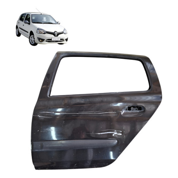 Porta Traseira Esquerda Renault Clio 1.0 16v 2010 Traseira Esquerdo Preto