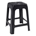 Kit 4 Banquinho De Plastico Banqueta Banco Preto 45cm Altura