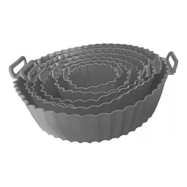Kit 6 Cestinhas Formato Fritadeira Silicone Assadeira Cesto