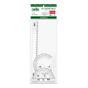 Kit Geométrico Desenho 2º Grau Econômica 04 Pçs Transparente