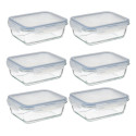 Conjunto 6 Potes Vidro Hermético  640ml 