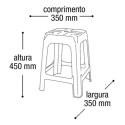 Kit 4 Banquinho De Plastico Banqueta Banco Preto 45cm Altura