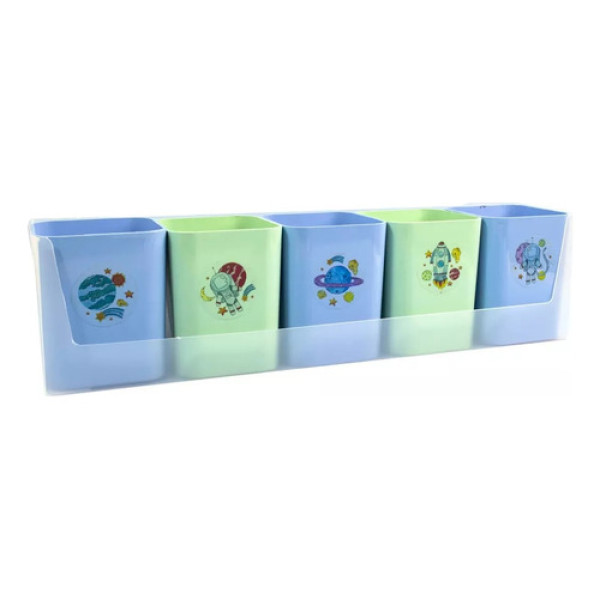 Kit Organizador Porta Objetos Mundo Da Lua C/ 12 Adesivos