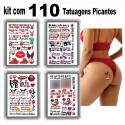 110 Tatuagens Tattoo Temporárias Íntima | Depilação Sedução