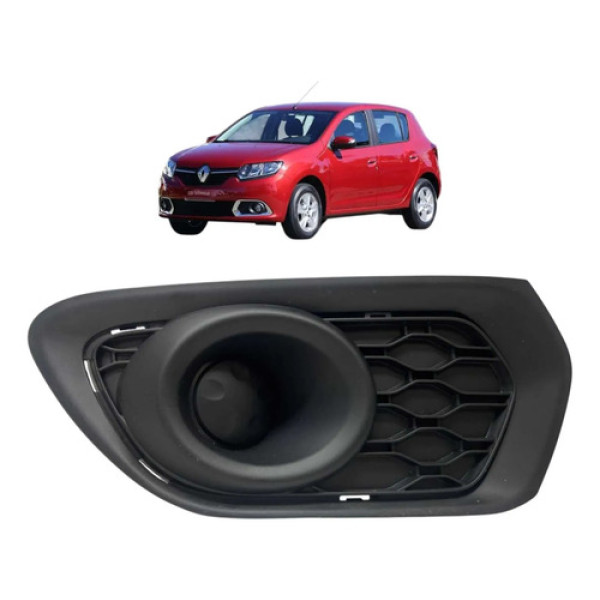 Moldura Milha Esquerdo Renault Sandero 2015 A 2019 Preto Esquerdo