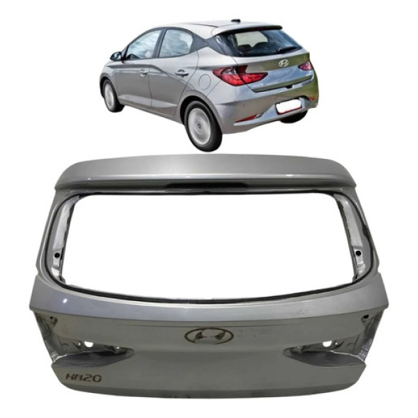 Tampa Traseira Hyundai Hb20 Hatch 2020 A 2022 Prateado