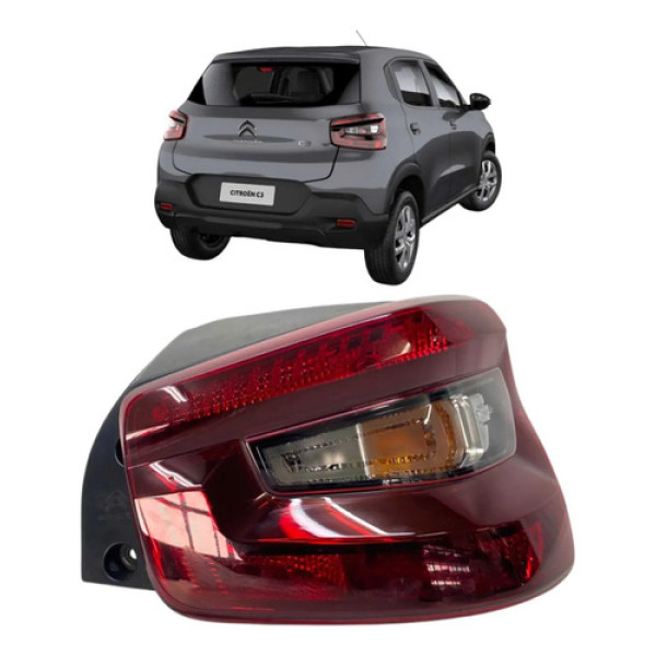 Lanterna Direita Citroen C3 2023 2024 2025 Original Direito/passageiro Vermelha