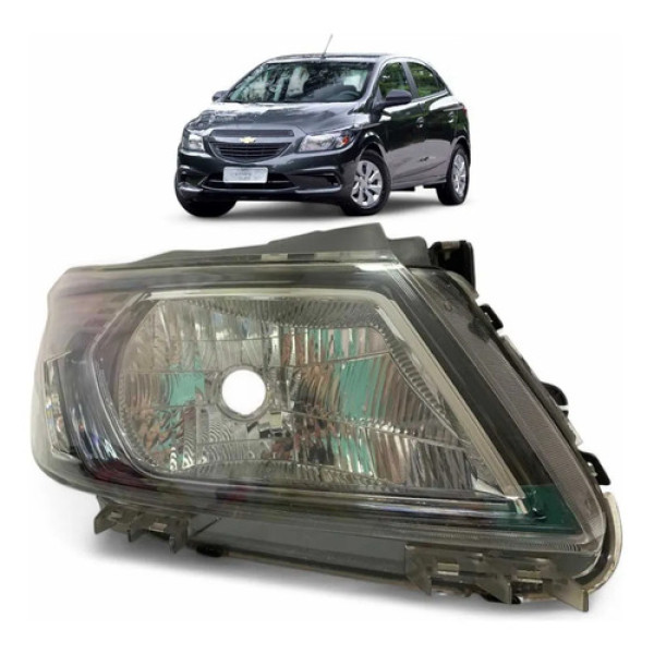 Farol Chevrolet Onix Prisma M. Negra Direito 2013 A 2016 Ori Direito/passageiro