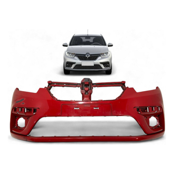Parachoque Dianteiro Renault Sandero 2020 A 2024 Original Vermelho