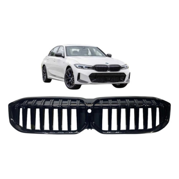 Grade Dianteira Superior Bmw  320i 330e Msport 2023 A 2025 Preto Brilhante