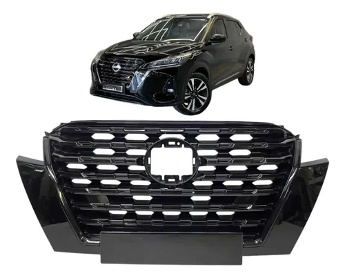Grade Frontal Nissan Kicks 2021 A 2024 Original Preto Brilhante