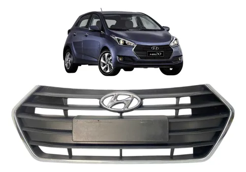 Grade Dianteira Hyundai Hb20 2015 A 2019 Original Preto Fosco
