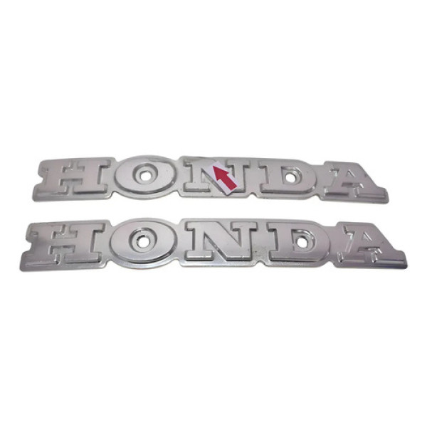 Par Emblema Tanque Honda Cb 400 (sem Cor) Detalhes 54427 Prata Polido