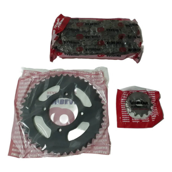 Kit Relação Ybr 125 2003 Á 2014 Unibear C/ Retentor Cinza-escuro