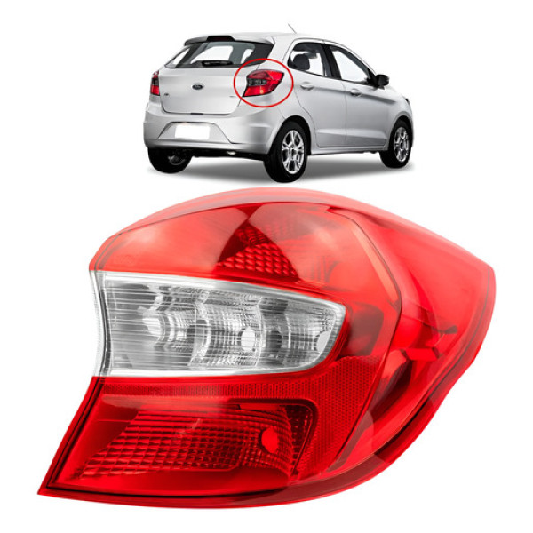 Lanterna Traseira Lado Ford Ka Hatch 2015 16 17 2018 Cristal Direito/passageiro Bicolor