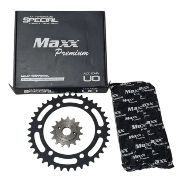 Kit Relação Falcon Nx400 Reforçada C/retentor Maxx Special Preto