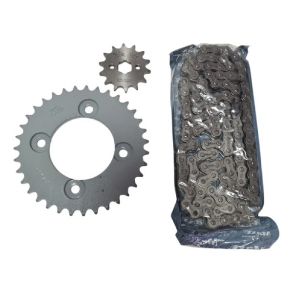 Kit Relação Transmissão Biz 125 05-25 Pop 100/110i Biz 100 Cinza