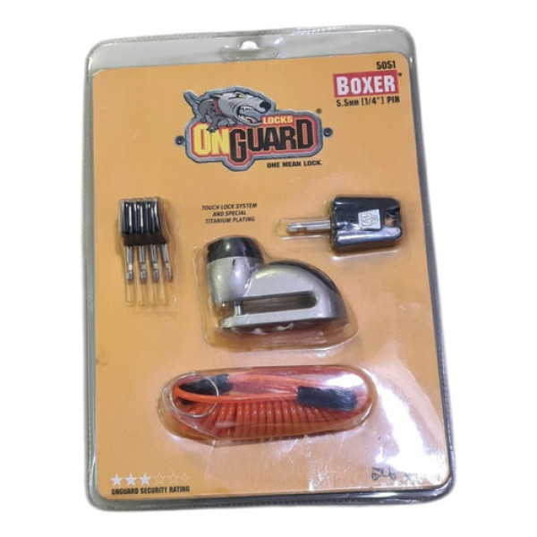Trava De Disco Anti Furto C/cabo Onguard 5051 - 5mm 0137 Cinza