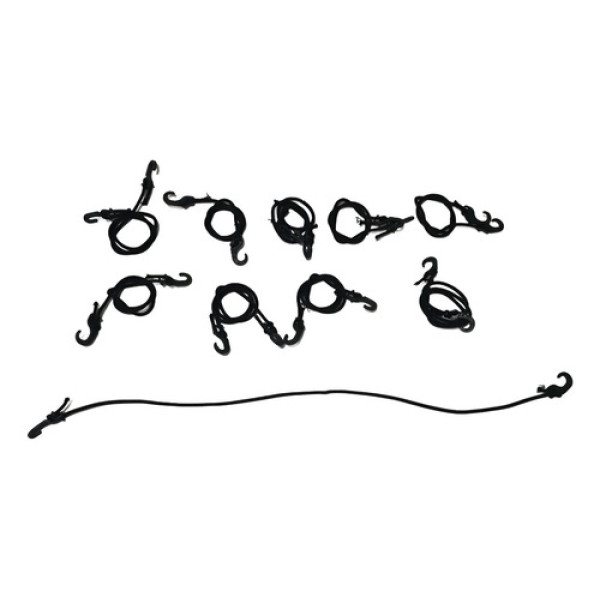 Corda Elástica P Bagageiro Gancho Regulável 90 Cm 10 Uni