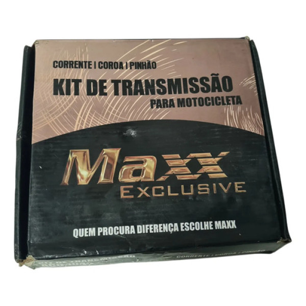Kit Relação Transmissão Biz 125 Sem Retentor Maxx Premium Preto