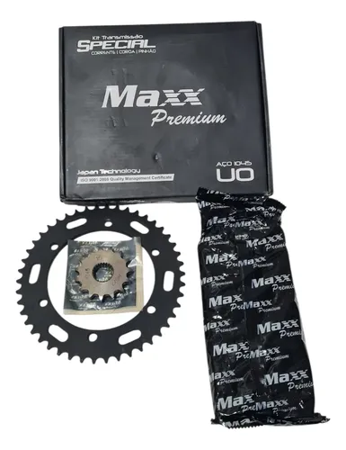 Kit Relação Maxx Lander Xtz 250 Retentor Aço 1045 Reforçado Preto