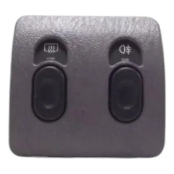 Moldura Botão Desembaçador Milha Neblina Original Neon Cinza
