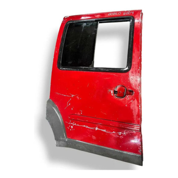Porta Traseira Direita Fiat Doblo 2002 2003 2004 05 Detalhe Traseira Direita Vermelho