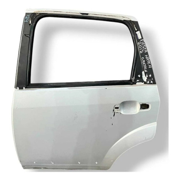 Porta Traseira Esquerda Ford Fiesta Hatch 2004/2012 Detalhe Traseira Esquerdo Prateado