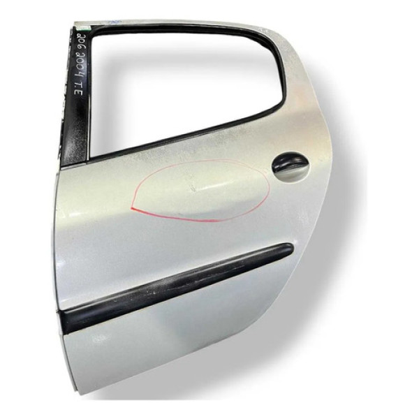Porta Traseira Esquerda Peugeot 206 2002 2003 2004 Detalhe Traseira Esquerdo Prateado