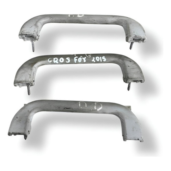 Kit 3 Puxador Alça Teto Volkswagen Crossfox 2014 2015 2016 Branco