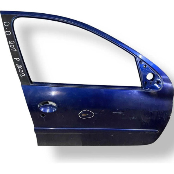 Porta Dianteira Direita Peugeot 207 2009 2010 2011 Detalhe Dianteira Direita Azul