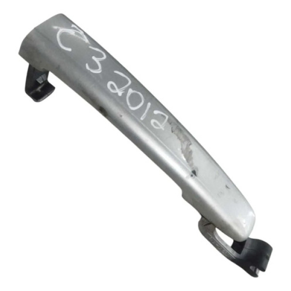 Maçaneta Externa Traseira Esquerda Citroën C3 2010 2011 2012 Cinza Traseira