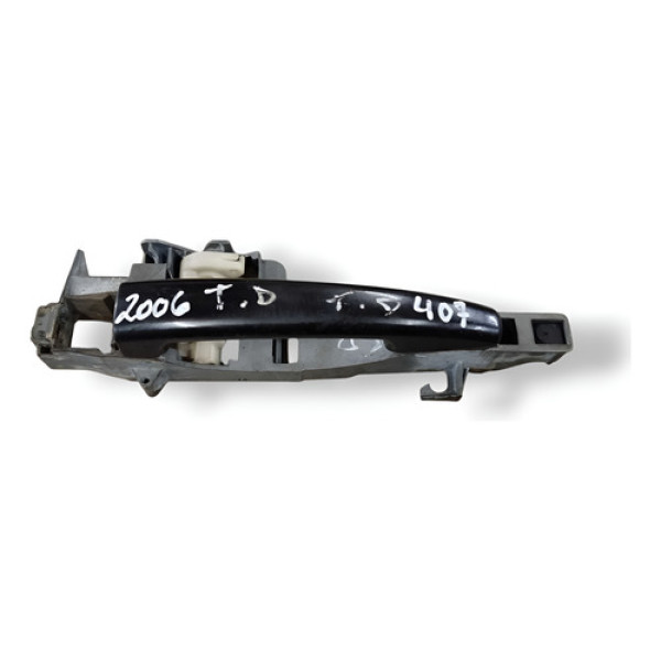 Maçaneta Externa Traseira Direita Peugeot 407 Sw 2006 2007 Preto Traseira