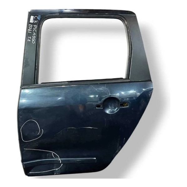 Porta Traseira Esquerda Citroen C3 Picasso 2011/2012 Detalhe Traseira Esquerdo Preto