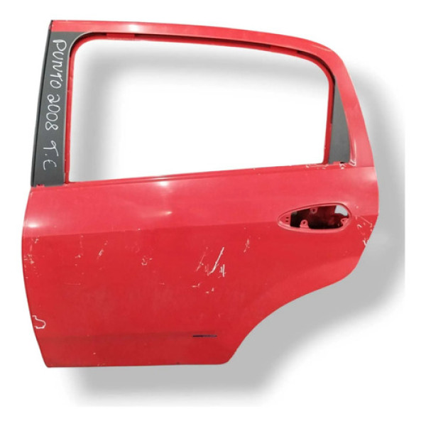 Porta Traseira Esquerda Fiat Punto 1.8 - 2008 A 2010 Detalhe Traseira Esquerdo Vermelho