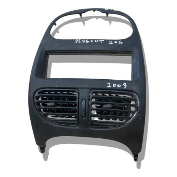 Moldura Central Painel Com Difusor Peugeot 206 - 2003 2004 Preto