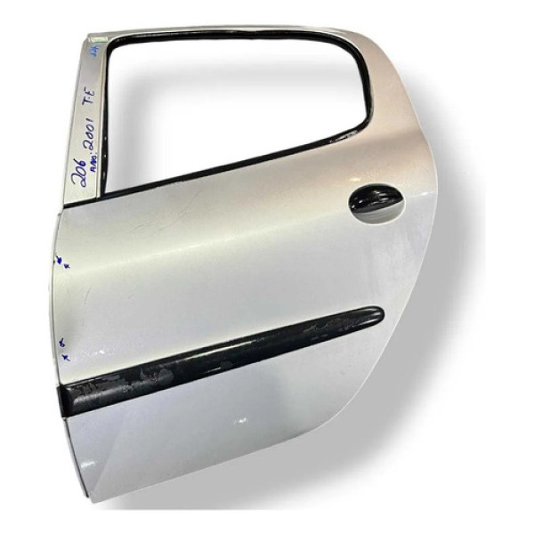 Porta Traseira Esquerda Peugeot 206 2000 2001 2002 C/detalhe Traseira Esquerdo Prateado