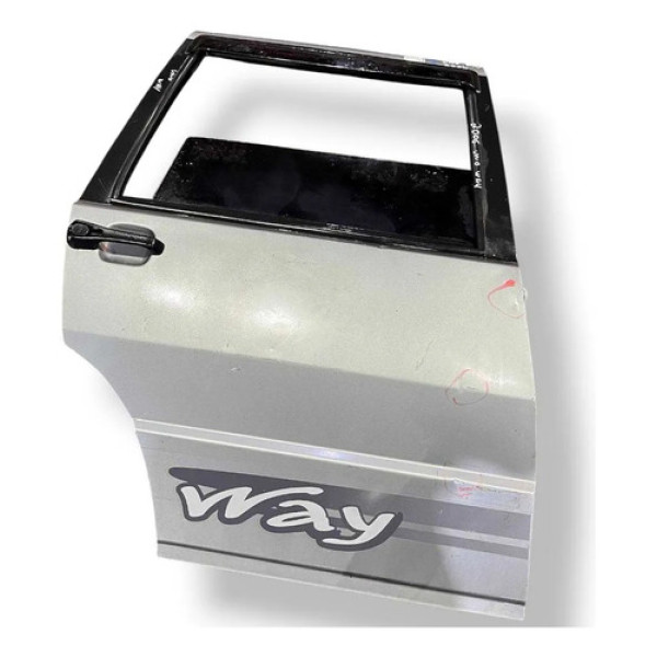 Porta Traseira Direita Fiat Uno Way 2006 2007 A 2013 Detalhe Traseira Direito Prateado