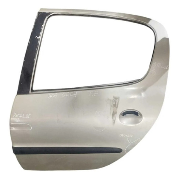 Porta Traseira Esquerda Peugeot 206 - 2004 2005 2006 Detahe Traseira Esquerdo Prateado