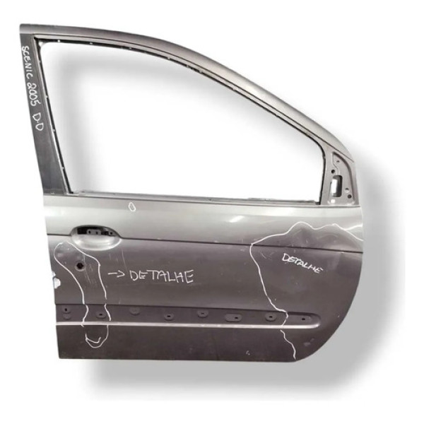 Porta Dianteira Direita Renault Scenic 1.6 2004 2005 Detalhe Dianteira Direita Cinza